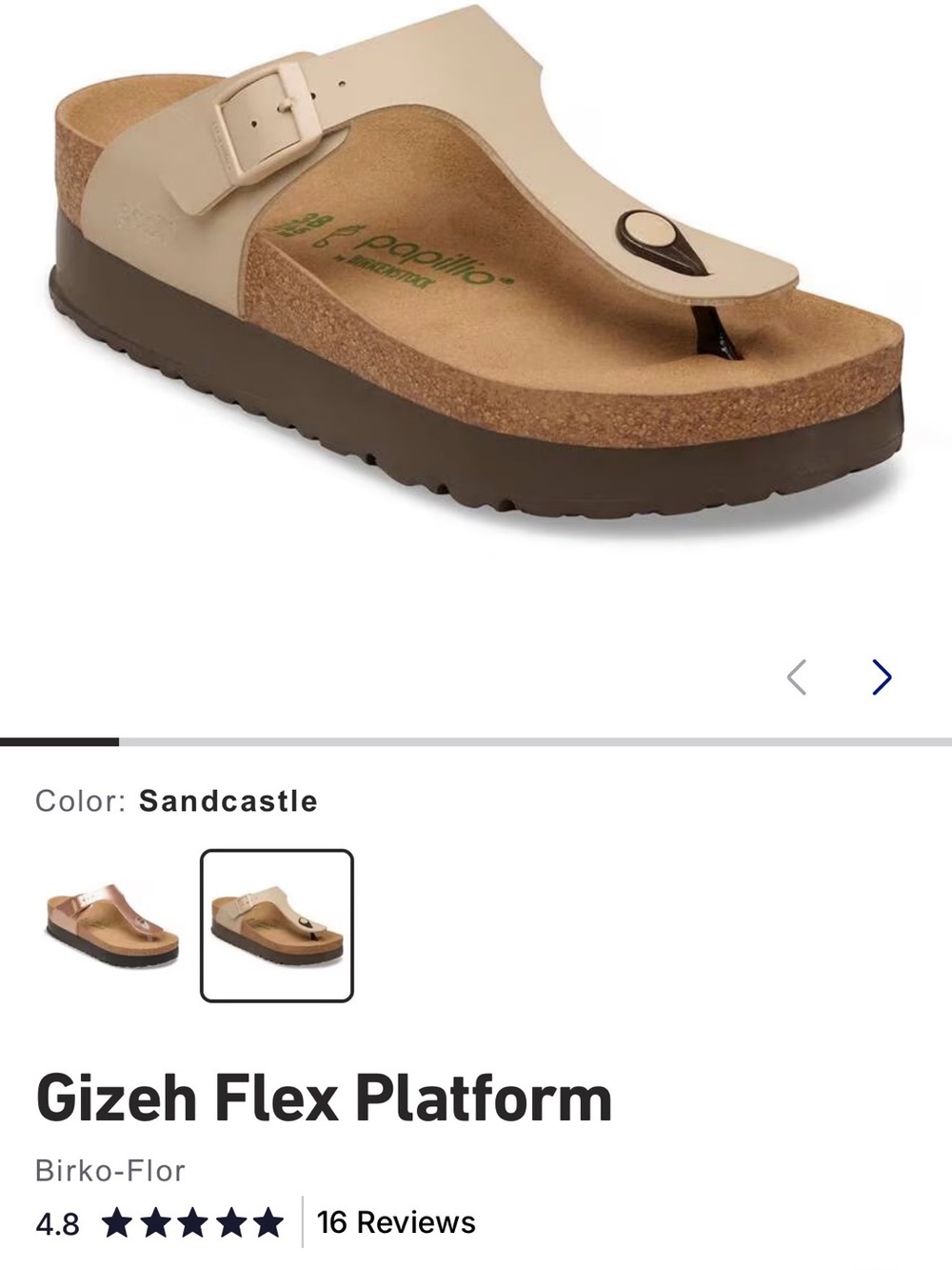 Birkenstock Gizeh Flex Platform Sandcastle Beige and Brown